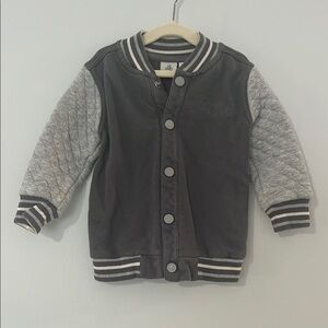 Black and‎ Gray Quilted Sleeve Jacket Size 2T